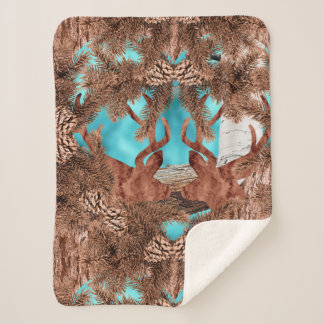 Pine Stag Sherpa Blanket LightBlue Sherpadecke