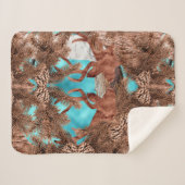 Pine Stag Sherpa Blanket LightBlue Sherpadecke (Vorderseite (Horizontal))