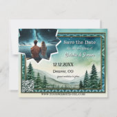 Pine Stargazing Foto Winter Save the Date Ankündigung (Rückseite)