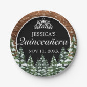 Pine Tiara Quinceañera Pappteller (Vorderseite)