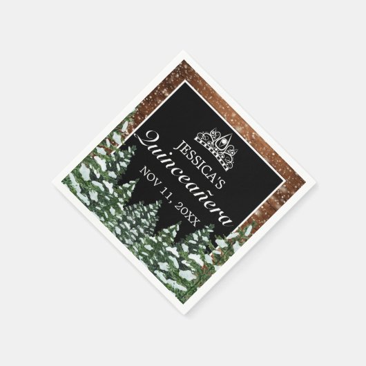 Pine Tiara Quinceañera Serviette (Ecke)