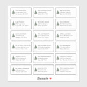 Pine Tree 18 Wedding Guest Name Address Aufkleber (Blatt)