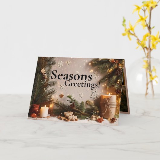 Pine Tree 5 Image Holiday Card Karte (Gelbe Blume)