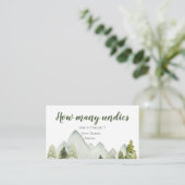 Pine Tree Adventure Baby Dusche Wie viele Undies Begleitkarte (Stehend Vorderseite)