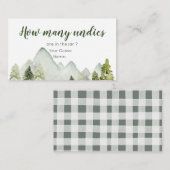 Pine Tree Adventure Baby Dusche Wie viele Undies Begleitkarte (Vorne/Hinten)
