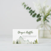 Pine Tree Adventure Baby Duwer Diaper Raffle Begleitkarte (Stehend Vorderseite)
