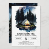 Pine Tree Adventure erwartet Geburtstag Einladung (Vorne/Hinten)