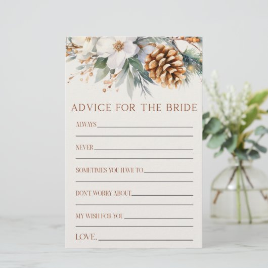 Pine Tree Advisor für das Bride Brautparty Game Briefpapier (Stehend Vorderseite)