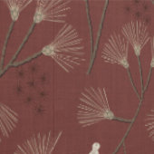 Pine Tree and Bird Pattern on Ruby Red Tapete (Naht)