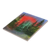 Pine Tree and Northern Lights Nocturnal Sky Tile Fliese (Seite)