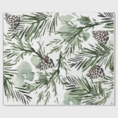Pine Tree and Pinecones Pattern Geschenkpapier (Flach)