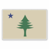Pine tree and star 1901 Fahne des Maine-Staat Aufkleber (Vorderseite)