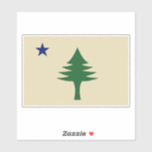 Pine tree and star 1901 Fahne des Maine-Staat Aufkleber (Blatt)