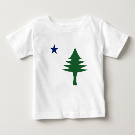 Pine tree and star 1901 Fahne des Maine-Staat Baby T-shirt (Vorderseite)