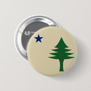 Pine tree and star 1901 Fahne des Maine-Staat Button