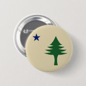 Pine tree and star 1901 Fahne des Maine-Staat Button (Vorne & Hinten)