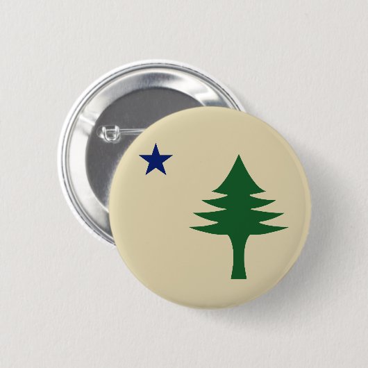 Pine tree and star 1901 Fahne des Maine-Staat Button (Vorne & Hinten)