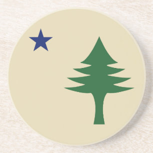 Pine tree and star 1901 Fahne des Maine-Staat Getränkeuntersetzer