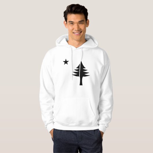 Pine tree and star 1901 Fahne des Maine-Staat Hoodie (Vorne ganz)