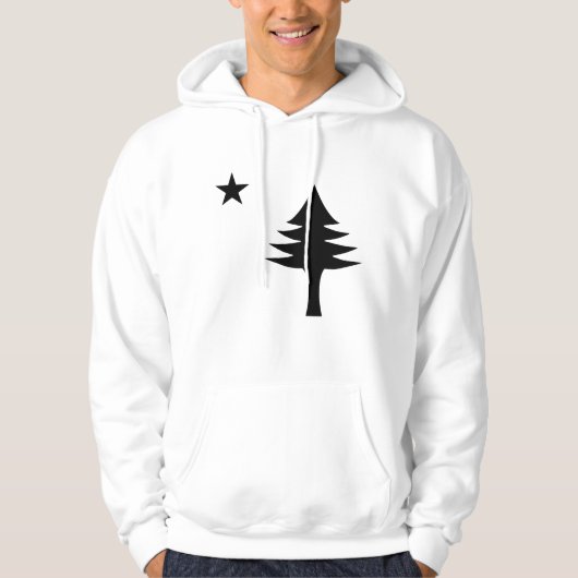 Pine tree and star 1901 Fahne des Maine-Staat Hoodie (Vorderseite)