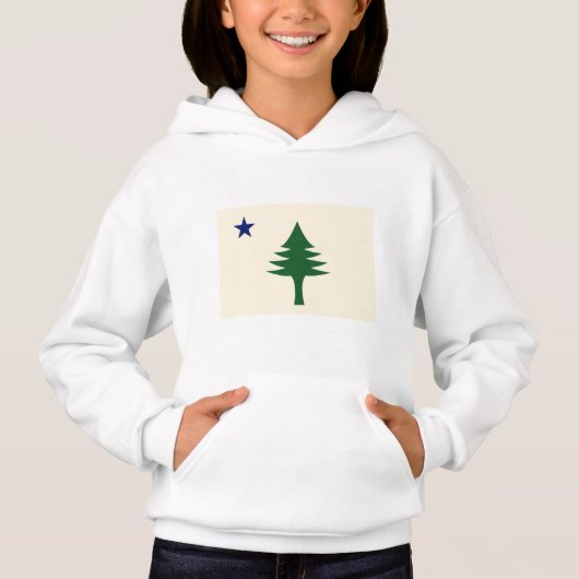 Pine tree and star 1901 Fahne des Maine-Staat Hoodie (Vorderseite)