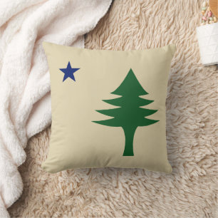 Pine tree and star 1901 Fahne des Maine-Staat Kissen