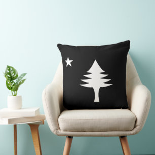Pine tree and star 1901 Fahne des Maine-Staat Kissen