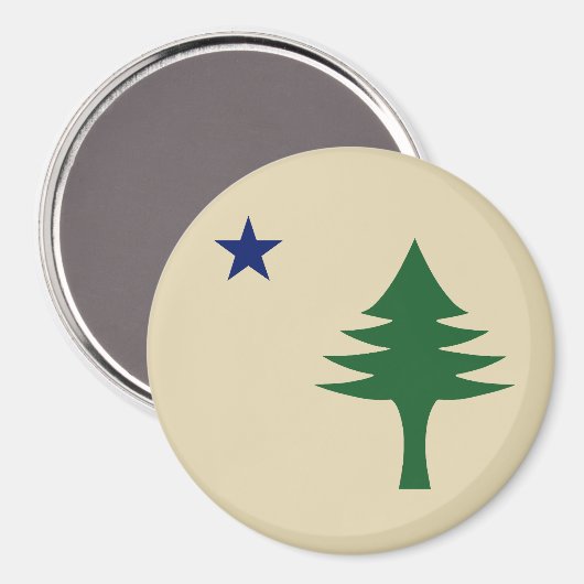 Pine tree and star 1901 Fahne des Maine-Staat Magnet (Vorderseite/Rückseite)