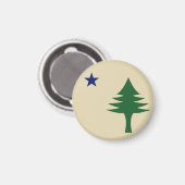 Pine tree and star 1901 Fahne des Maine-Staat Magnet (Vorderseite/Rückseite)