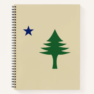 Pine tree and star 1901 Fahne des Maine-Staat Notizblock