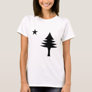 Pine tree and star 1901 Fahne des Maine-Staat T-Shirt