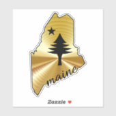 Pine tree and star 1901 Fahnenkarte des Maine-Staa Aufkleber (Blatt)