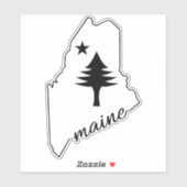 Pine tree and star 1901 Fahnenkarte des Maine-Staa Aufkleber (Blatt)