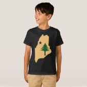 Pine tree and star 1901 Fahnenkarte des Maine-Staa T-Shirt (Vorne ganz)