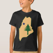 Pine tree and star 1901 Fahnenkarte des Maine-Staa T-Shirt (Vorderseite)