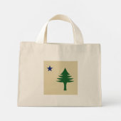 Pine tree and star 1901 flag of Maine State Mini Stoffbeutel (Rückseite)