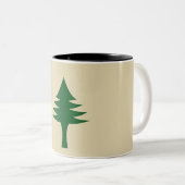 Pine tree and star 1901 flag of Maine State Zweifarbige Tasse (VorderseiteRechts)