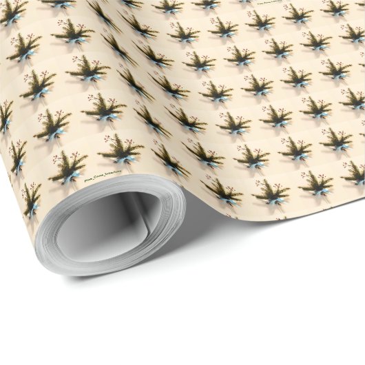 Pine Tree Arrangement Wrapping Paper Geschenkpapier (Rolleneckpunkt)