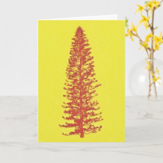 Pine Tree Art Note Card Karte (Gelbe Blume)
