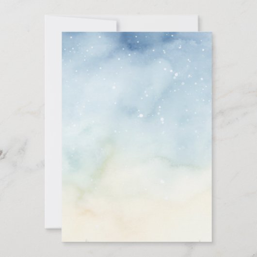 Pine Tree Baby Dusche Aquarell Winter Einladung (Rückseite)