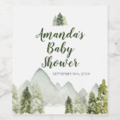 Pine Tree Baby Shower Adventure Wein Label Weinetikett (Einzelnes Label)
