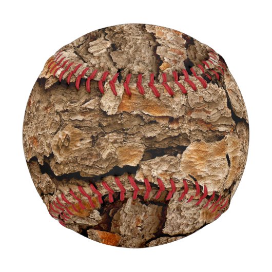 Pine Tree Bark Texture Baseball (Rückseite)
