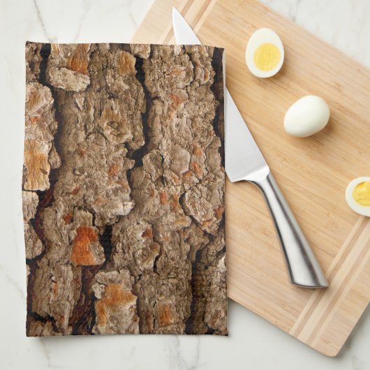 Pine Tree Bark Texture Geschirrtuch (Viertel Falte)