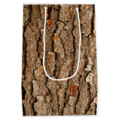 Pine Tree Bark Texture Mittlere Geschenktüte (Rückseite)
