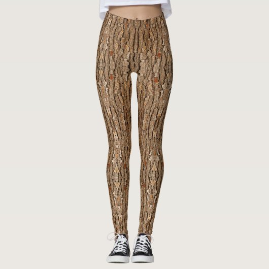 Pine Tree Bark Texture Tree Trunk Leggings (Vorderseite)