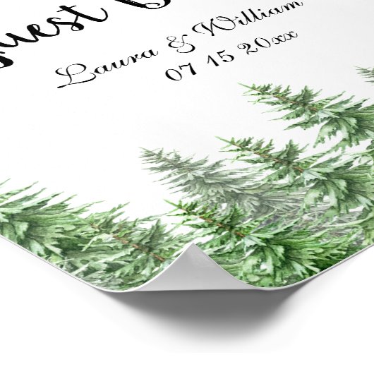 Pine Tree Bitte unterschreiben Sie unser Gästebuch (Ecke)