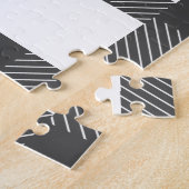 Pine Tree Black Red Holiday Country Kariert Puzzle (Seite)