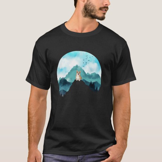 Pine Tree Blue Sky Birds fliegen Pet D T-Shirt (Vorderseite)