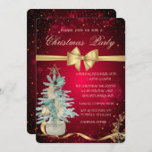 Pine Tree, Bow, Rentier Weihnachtsgebäck Einladung (Vorne/Hinten)