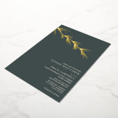Pine Tree Branch Emerald Wedding Foil Einladung (Gedreht)